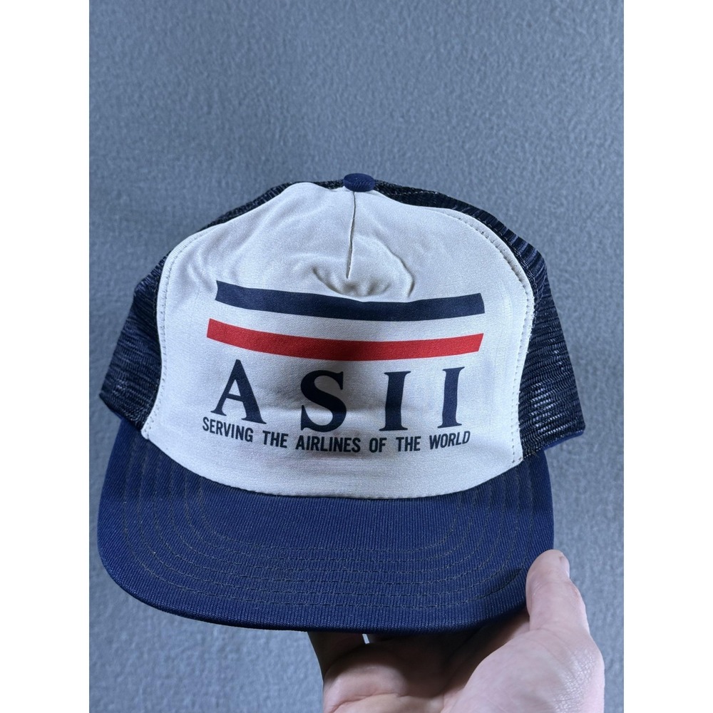 Vintage Crescent's Sublimacaps Hat Cap Snap Back Mens Large Blue Trucker